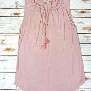 Loft Mauve Pink Tassel Swing Tank Top Size XS
